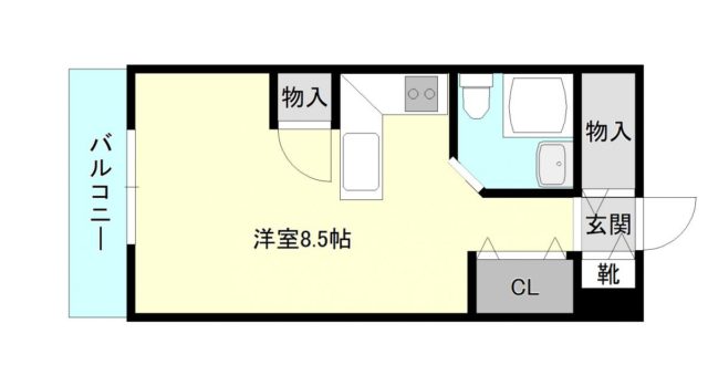 札幌マンスリーマンションのラ・パルフェ・ド札幌　６０６ 間取り図