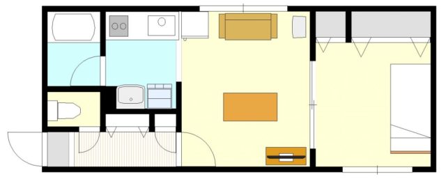 札幌マンスリーマンションのフラット南平岸301号室 間取り図