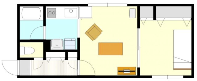札幌マンスリーマンションのコムフォート南平岸　201 間取り図