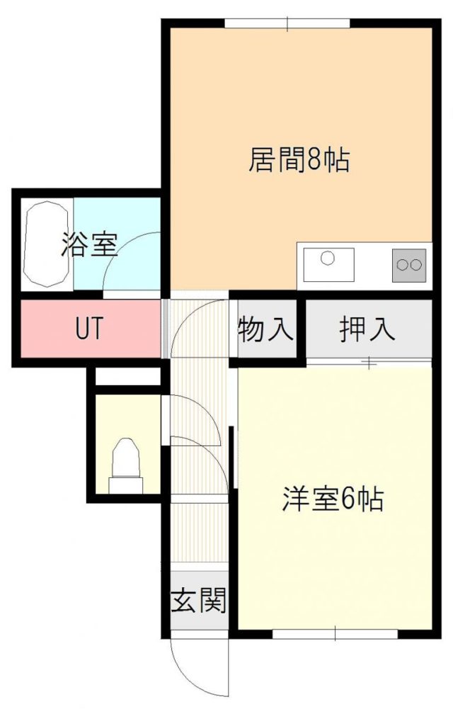 札幌マンスリーマンションのコーポ西正　　２０６ 間取り図