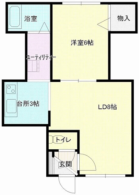 札幌マンスリーマンションの第８ベルハイム　４０２ 間取り図
