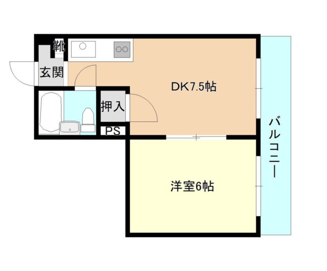 札幌マンスリーマンションのエスポアールハイツ　４０２ 間取り図