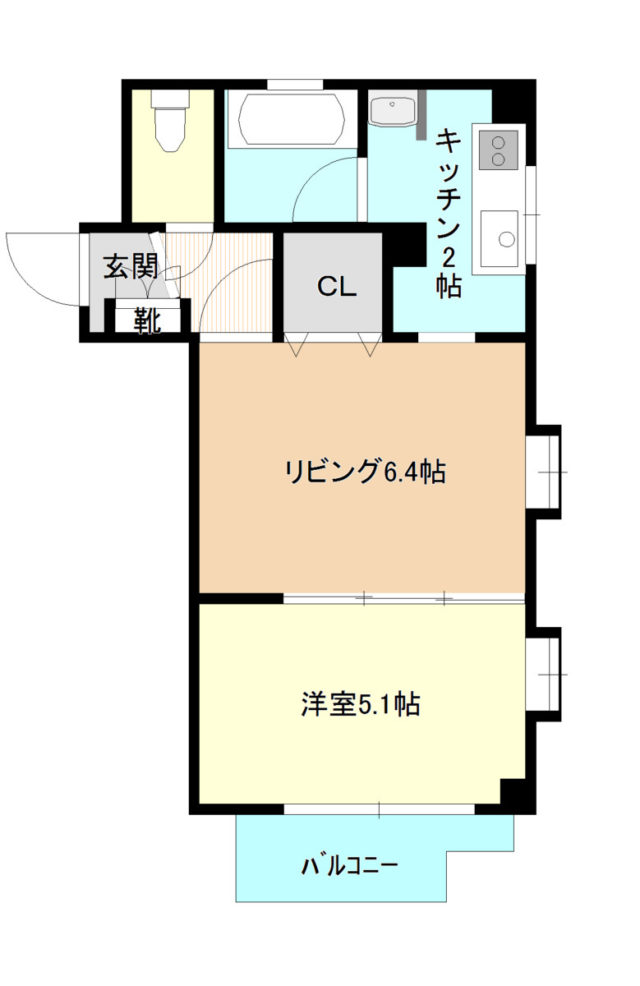 札幌マンスリーマンションのあづまビル　603 間取り図