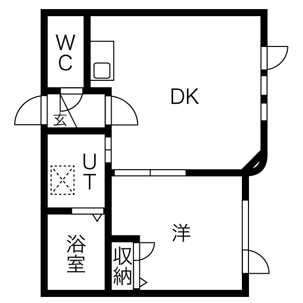 札幌マンスリーマンションのノースイング28参番館　201 間取り図