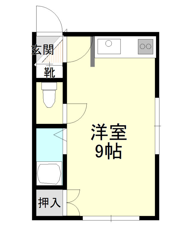 札幌マンスリーマンションのグリーンピア北郷　101 間取り図