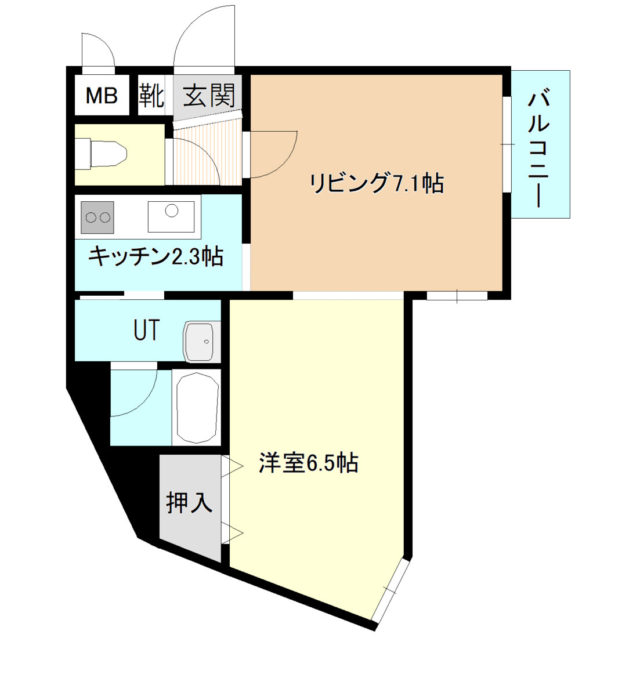 札幌マンスリーマンションのコーポげんじ菊水　402 間取り図