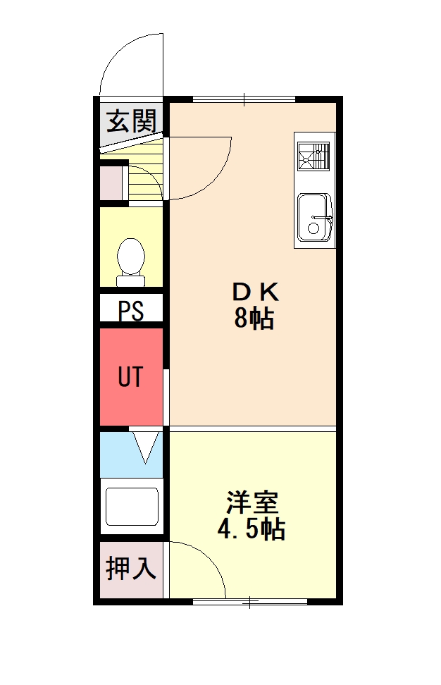 札幌マンスリーマンションの連北30条　406 間取り図