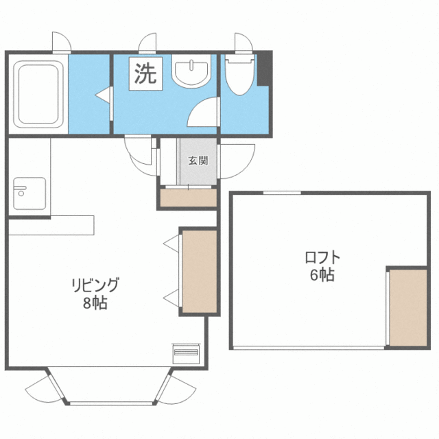 札幌マンスリーマンションのビルボード美園　101 間取り図