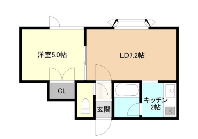 札幌マンスリーマンションのル・グラン　205 間取り図