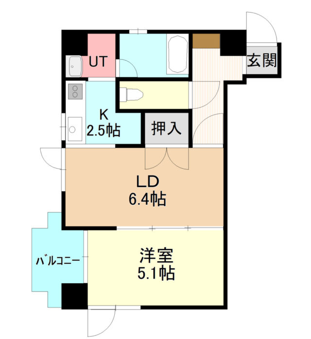 札幌マンスリーマンションのあづまビル6階（夏頃OPEN予定） 間取り図