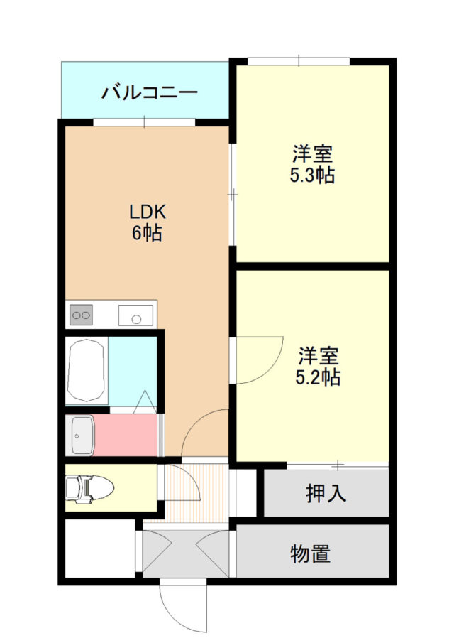 札幌マンスリーマンションのパークハイツ　204 間取り図